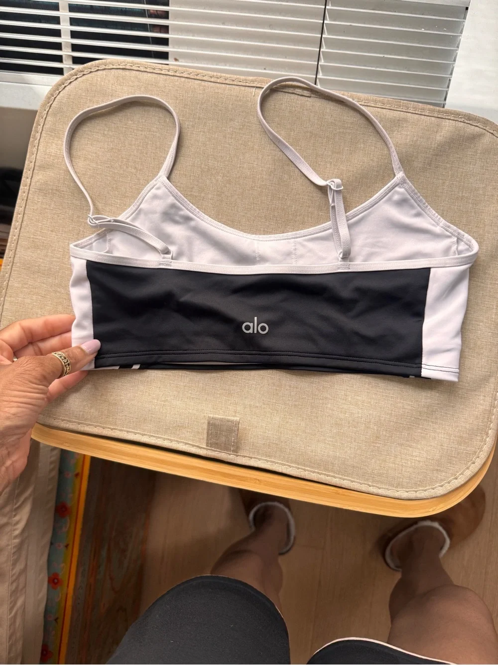 ALO Yoga Black and White Sports Bralette